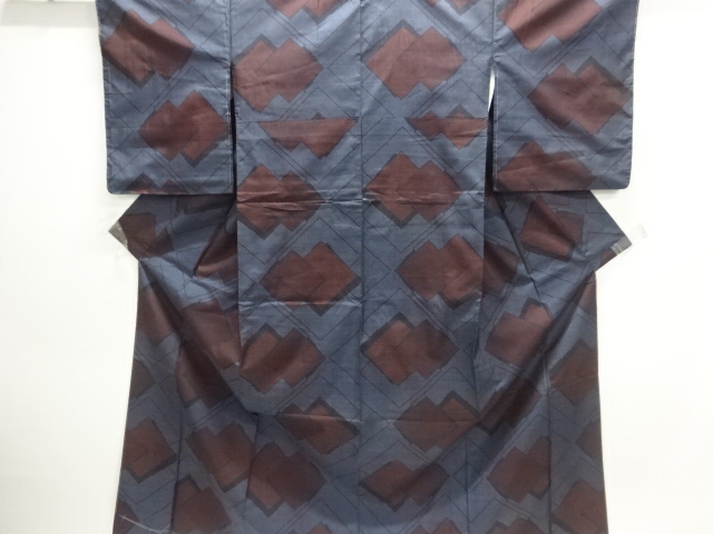 JAPANESE KIMONO / DORO OSHIMA TSUMUGI / WOVEN SHIKISHI PATTERN / 5MARUKI